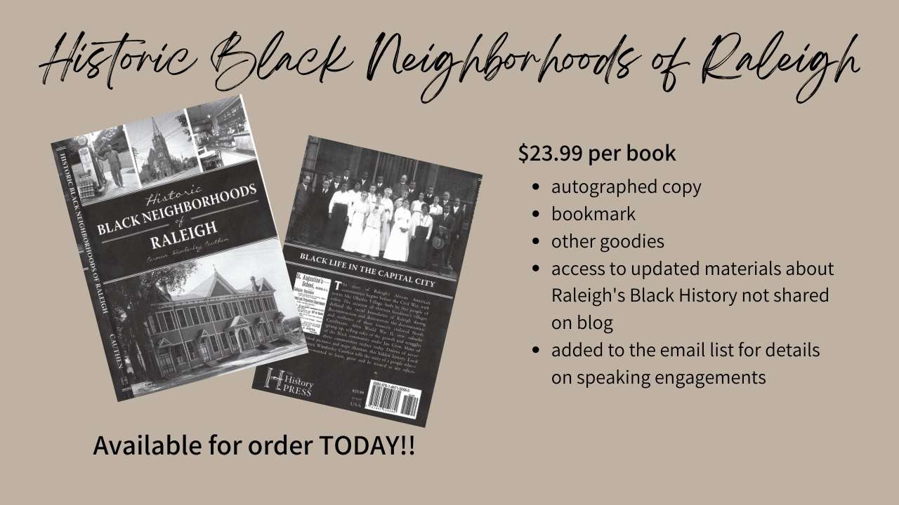 Historic Black Neighborhoods of Raleigh Book – Cauthen Biz Group